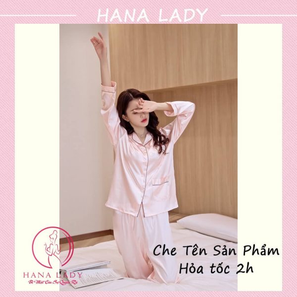 Đồ ngủ pijama lụa hồng trơn PJ534 15