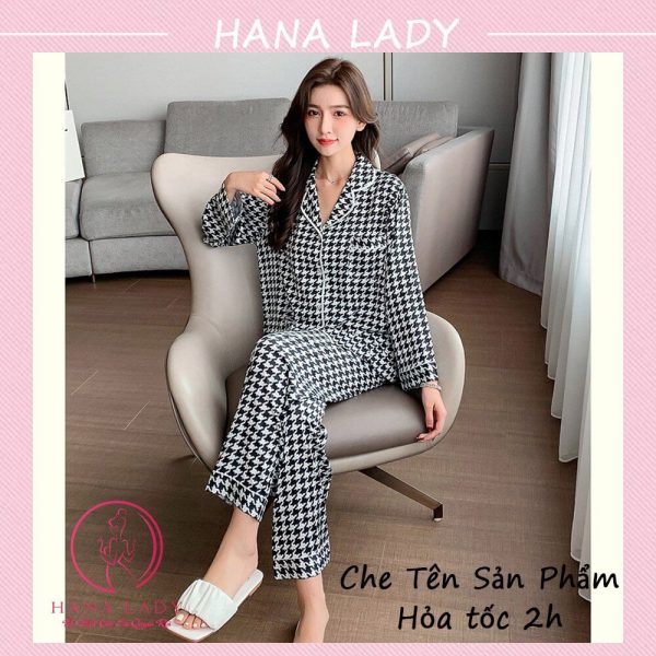Đồ mặc nhà pijama lụa họa tiết sọc cao cấp PJ535 22