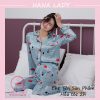 Đồ ngủ pijama lụa họa tiết môi cao cấp PJ536 1
