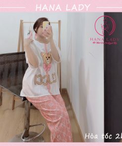 Pijama lụa cổ tròn họa tiết gấu cute PJ530 4 Pijama lụa cổ tròn họa tiết gấu cute PJ530 11