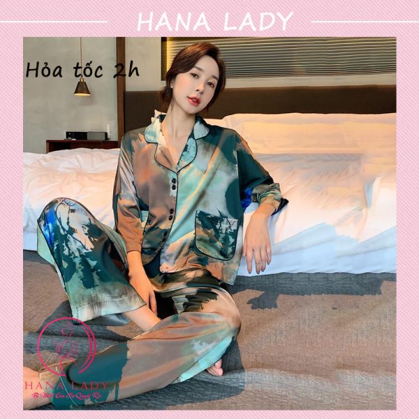 Đồ ngủ pijama lụa loang màu cao cấp cánh dơi PJ539 5 Đồ ngủ pijama lụa loang màu cao cấp cánh dơi PJ539 7