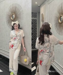 Pijama mặc nhà lụa satin nhiều họa tiết 11 Pijama mặc nhà lụa satin nhiều họa tiết 21