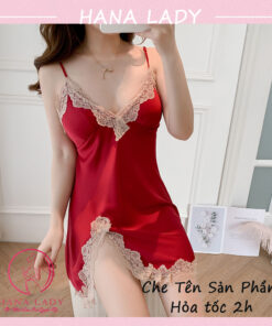 Váy ngủ lụa phối ren xẻ tà kèm quần quyến rũ VN475 8 Váy ngủ lụa phối ren xẻ tà kèm quần quyến rũ VN475 17
