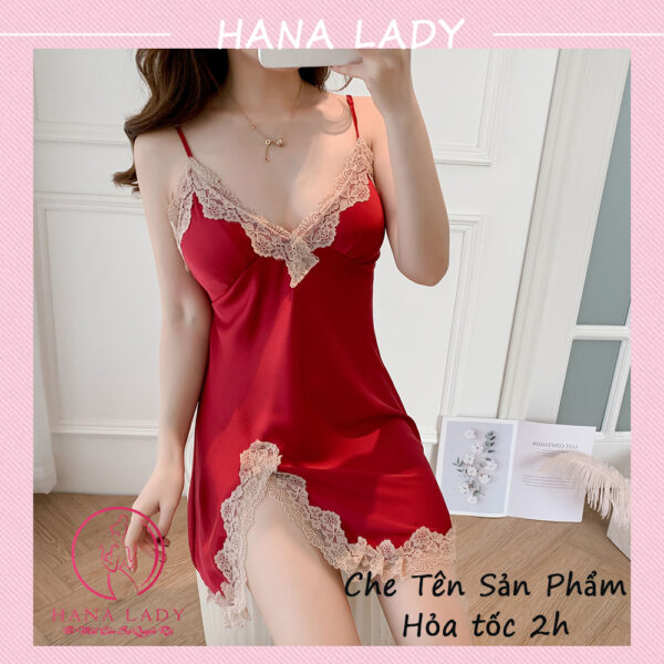 Váy ngủ lụa phối ren xẻ tà kèm quần quyến rũ VN475 17 Váy ngủ lụa phối ren xẻ tà kèm quần quyến rũ VN475 26