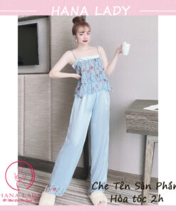 Bộ ngủ 2 dây - Đồ mặc nhà nữ họa tiết trẻ trung quyến rũ VN477 26