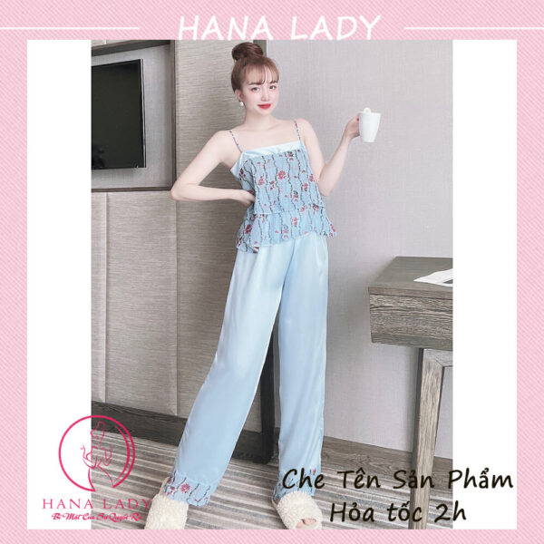 Bộ ngủ 2 dây - Đồ mặc nhà nữ họa tiết trẻ trung quyến rũ VN477 38