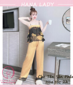 Bộ ngủ 2 dây - Đồ mặc nhà nữ họa tiết trẻ trung quyến rũ VN477 24