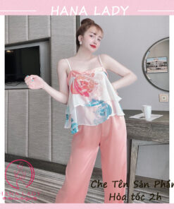 Bộ ngủ 2 dây - Đồ mặc nhà nữ họa tiết trẻ trung quyến rũ VN477 23