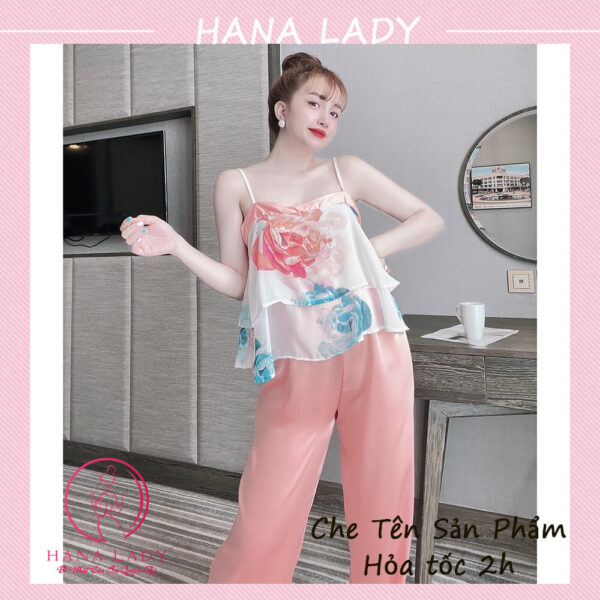 Bộ ngủ 2 dây - Đồ mặc nhà nữ họa tiết trẻ trung quyến rũ VN477 35