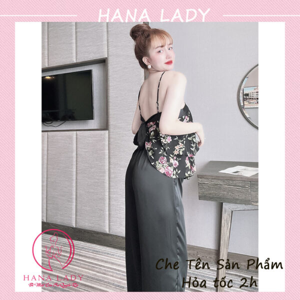 Bộ ngủ 2 dây - Đồ mặc nhà nữ họa tiết trẻ trung quyến rũ VN477 34