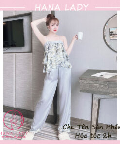 Bộ ngủ 2 dây - Đồ mặc nhà nữ họa tiết trẻ trung quyến rũ VN477 21