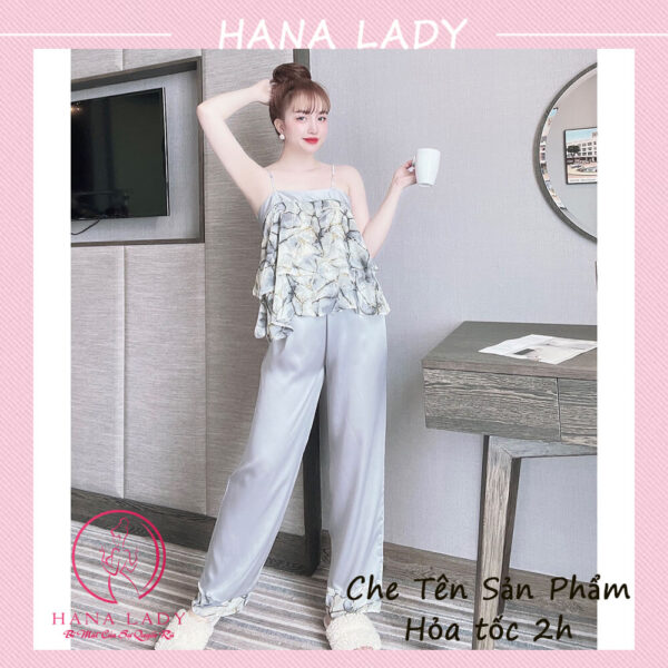 Bộ ngủ 2 dây - Đồ mặc nhà nữ họa tiết trẻ trung quyến rũ VN477 33