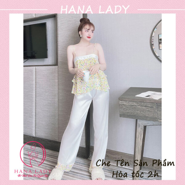 Bộ ngủ 2 dây - Đồ mặc nhà nữ họa tiết trẻ trung quyến rũ VN477 32