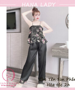 Bộ ngủ 2 dây - Đồ mặc nhà nữ họa tiết trẻ trung quyến rũ VN477 18