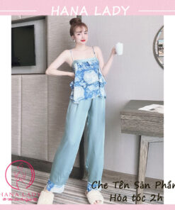 Bộ ngủ 2 dây - Đồ mặc nhà nữ họa tiết trẻ trung quyến rũ VN477 17