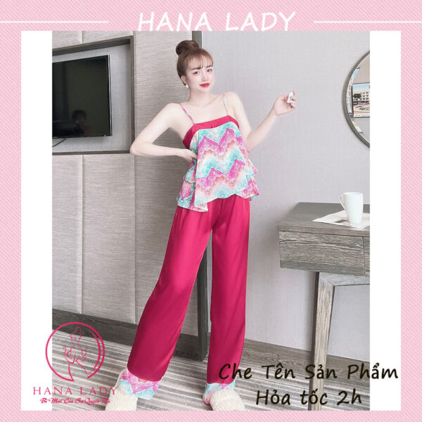 Bộ ngủ 2 dây - Đồ mặc nhà nữ họa tiết trẻ trung quyến rũ VN477 39