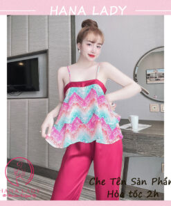 Bộ ngủ 2 dây - Đồ mặc nhà nữ họa tiết trẻ trung quyến rũ VN477 28