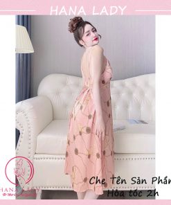 Váy ngủ lụa cao cấp dáng dài loang màu xanh VN470 4 Váy ngủ lụa cao cấp dáng dài loang màu xanh VN470 8