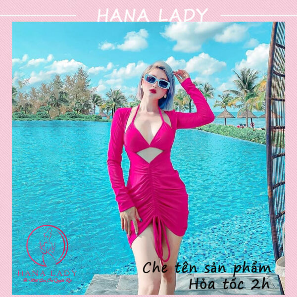 Bikini đi biển 3 mảnh kèm áo choàng body sexy gợi cảm BN129 24