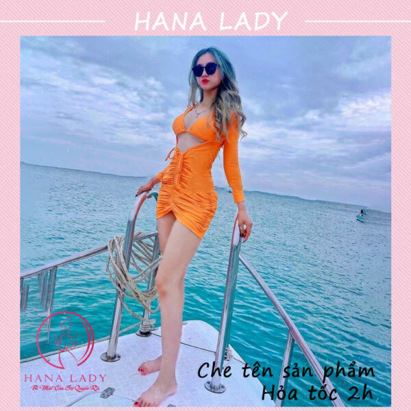 Bikini đi biển 3 mảnh kèm áo choàng body sexy gợi cảm BN129 21