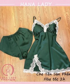 Váy ngủ lụa phối ren xẻ tà kèm quần quyến rũ VN475 3 Váy ngủ lụa phối ren xẻ tà kèm quần quyến rũ VN475 12