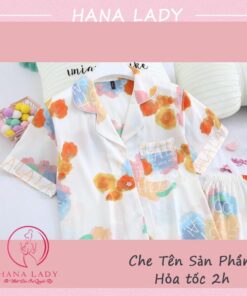 Đồ ngủ pijama lụa hoa ombre cao cấp PJ543 14