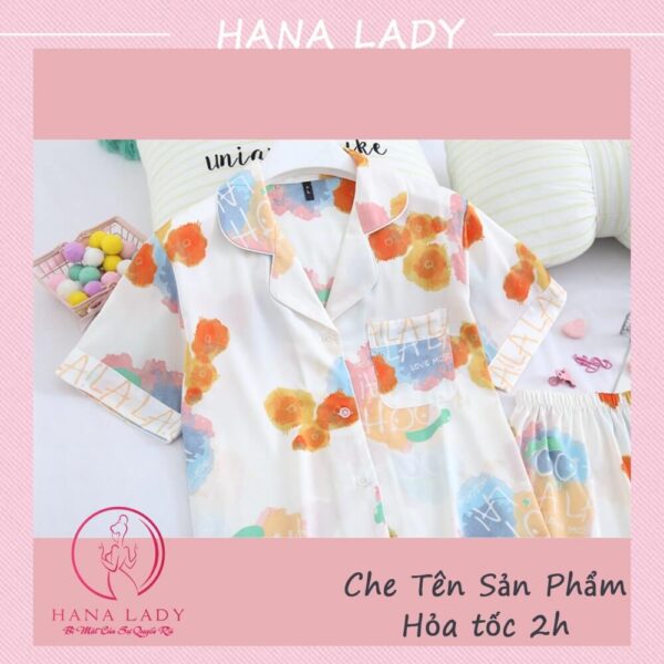 Đồ ngủ pijama lụa hoa ombre cao cấp PJ543 23