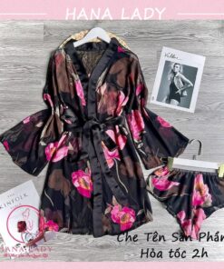 Áo choàng ngủ voan lụa cao cấp kèm quần sexy gợi cảm VN476 16