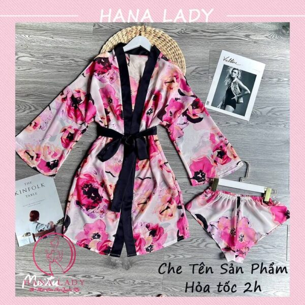 Áo choàng ngủ voan lụa cao cấp kèm quần sexy gợi cảm VN476 19