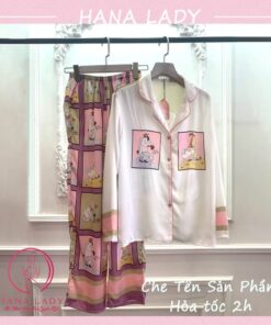Pijama mặc nhà lụa satin nhiều họa tiết 9 Pijama mặc nhà lụa satin nhiều họa tiết 19