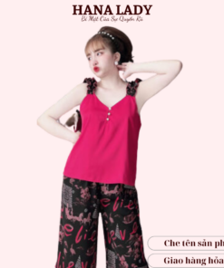 Bộ ngủ hai dây nữ - Pijama lụa mặc nhà nhiều họa tiết đáng yêu VN479 12
