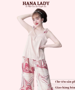 Bộ ngủ hai dây nữ - Pijama lụa mặc nhà nhiều họa tiết đáng yêu VN479 14