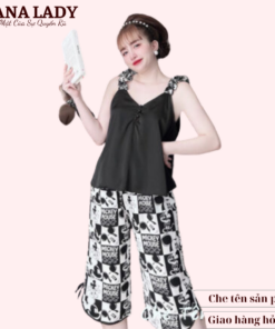 Bộ ngủ hai dây nữ - Pijama lụa mặc nhà nhiều họa tiết đáng yêu VN479 15