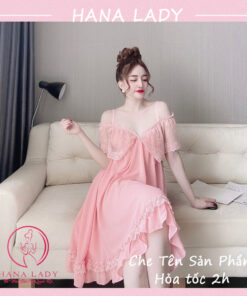 Váy ngủ nữ quyến rũ - Đầm ngủ sexy voan lụa cao cấp trễ vai gợi cảm VN482 12