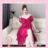 Váy ngủ nữ quyến rũ - Đầm ngủ sexy voan lụa cao cấp trễ vai gợi cảm VN482 2