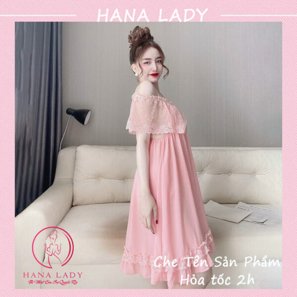 Váy ngủ nữ quyến rũ - Đầm ngủ sexy voan lụa cao cấp trễ vai gợi cảm VN482 25