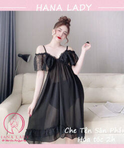 Váy ngủ nữ quyến rũ - Đầm ngủ sexy voan lụa cao cấp trễ vai gợi cảm VN482 15