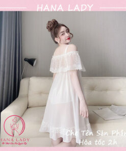 Váy ngủ nữ quyến rũ - Đầm ngủ sexy voan lụa cao cấp trễ vai gợi cảm VN482 14
