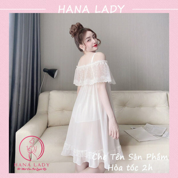 Váy ngủ nữ quyến rũ - Đầm ngủ sexy voan lụa cao cấp trễ vai gợi cảm VN482 22