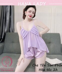 Bộ ngủ 2 dây nữ - Đồ mặc nhà lụa sexy gợi cảm VN478 7 Bộ ngủ 2 dây nữ - Đồ mặc nhà lụa sexy gợi cảm VN478 17