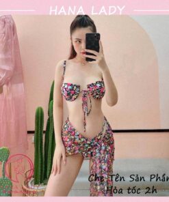 Bikini sexy - Đồ tắm đi biển dây quyến rũ nâng ngực hoa xinh BN139 11