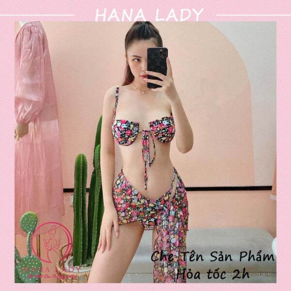 Bikini sexy - Đồ tắm đi biển dây quyến rũ nâng ngực hoa xinh BN139 17