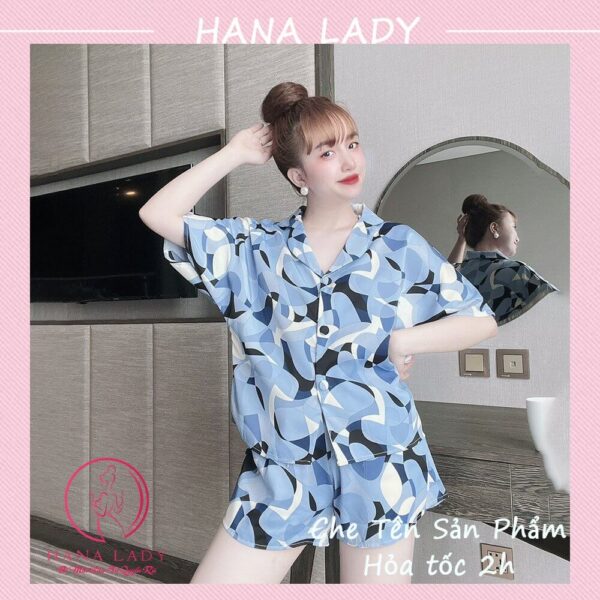 Pijama lụa tay ngắn hè cúc bọc họa tiết hoa văn may kỹ PJ561 8 Pijama lụa tay ngắn hè cúc bọc họa tiết hoa văn may kỹ PJ561 12