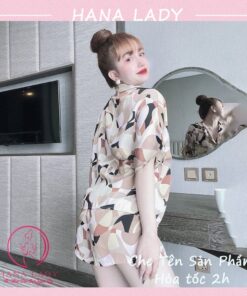 Pijama lụa tay ngắn hè cúc bọc họa tiết hoa văn may kỹ PJ560 5 Pijama lụa tay ngắn hè cúc bọc họa tiết hoa văn may kỹ PJ560 9