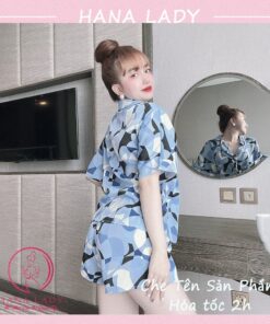 Pijama lụa tay ngắn hè cúc bọc họa tiết hoa văn may kỹ PJ561 4 Pijama lụa tay ngắn hè cúc bọc họa tiết hoa văn may kỹ PJ561 8