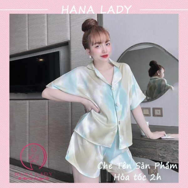 Pijama lụa tay ngắn hè cúc bọc họa tiết hoa văn may kỹ PJ561 8 Pijama lụa tay ngắn hè cúc bọc họa tiết hoa văn may kỹ PJ561 12