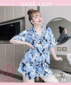 Pijama lụa tay ngắn hè cúc bọc họa tiết hoa văn may kỹ PJ561 3 Pijama lụa tay ngắn hè cúc bọc họa tiết hoa văn may kỹ PJ561 7