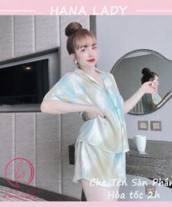 Pijama lụa tay ngắn hè cúc bọc họa tiết hoa văn may kỹ PJ561 4 Pijama lụa tay ngắn hè cúc bọc họa tiết hoa văn may kỹ PJ561 8