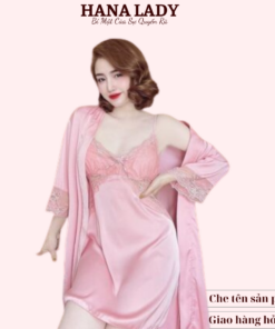 Váy ngủ kèm choàng lụa cao cấp quyến rũ (Tặng quần lụa) VN489 16
