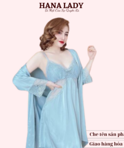Váy ngủ kèm choàng lụa cao cấp quyến rũ (Tặng quần lụa) VN489 19